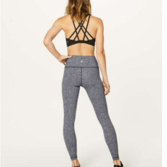 Lululemon Wunder Under Crop (Hi-Rise) | Heathered Black | Size 8 | Used - Picture 2 of 12